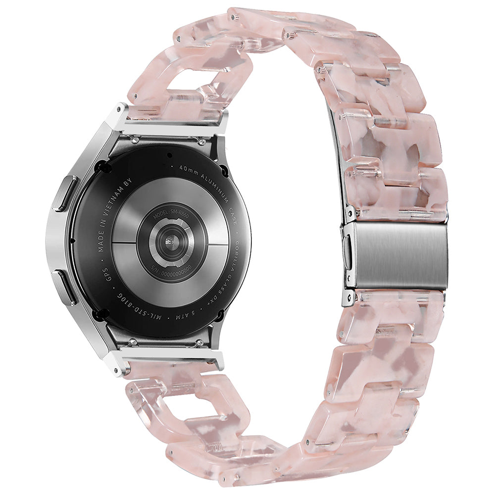 For Samsung Galaxy Watch4 Active 40mm / Active 44mm / Classic 42mm / Classic 46mm Resin D-Shape Watch Strap - Tortoiseshell For Samsung Galaxy Watch4 Active 40mm / Active 44mm / Classic 42mm / Classic 46mm Resin D-Shape Watch Strap - Tortoiseshell